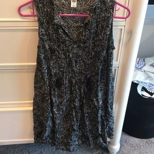 Black tank dress with poms